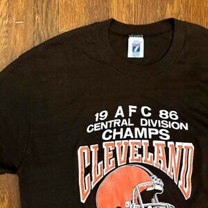 Rare Vintage Cleveland Browns AFC Championship Shirt 1986 1985 Central